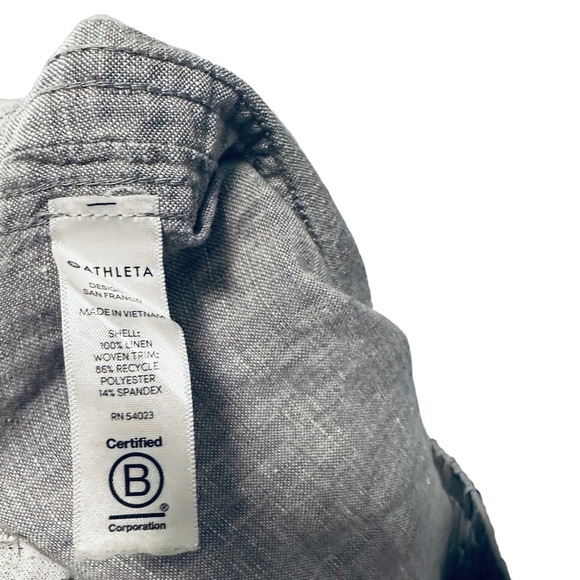 Athleta Cabo Linen Jogger Pants In Osprey Gray 0 - Picture 5 of 8
